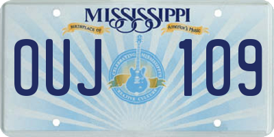 MS license plate OUJ109