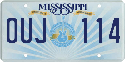 MS license plate OUJ114