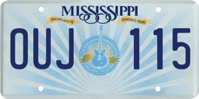 MS license plate OUJ115