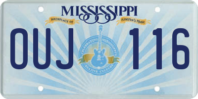 MS license plate OUJ116