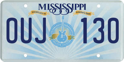 MS license plate OUJ130