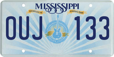 MS license plate OUJ133