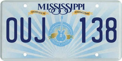 MS license plate OUJ138