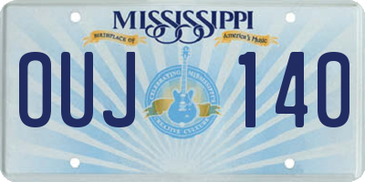 MS license plate OUJ140