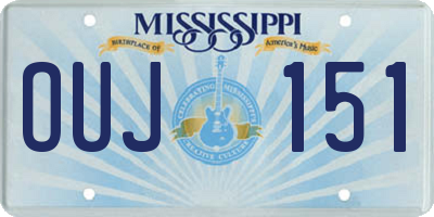 MS license plate OUJ151