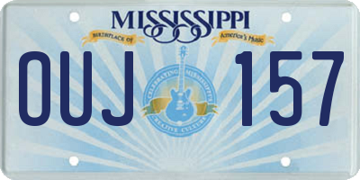 MS license plate OUJ157
