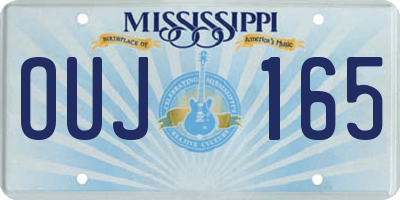 MS license plate OUJ165