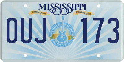 MS license plate OUJ173