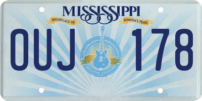 MS license plate OUJ178