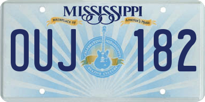 MS license plate OUJ182