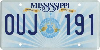 MS license plate OUJ191
