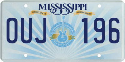MS license plate OUJ196