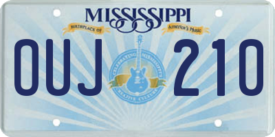 MS license plate OUJ210