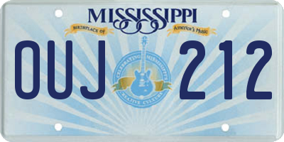 MS license plate OUJ212