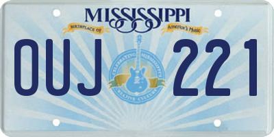 MS license plate OUJ221