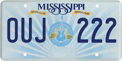 MS license plate OUJ222