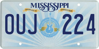 MS license plate OUJ224