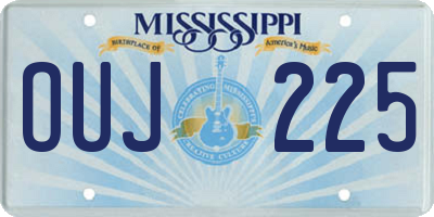 MS license plate OUJ225
