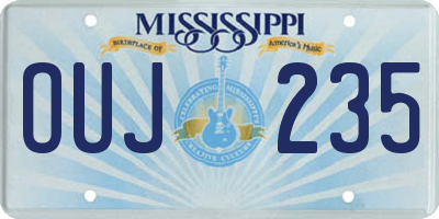 MS license plate OUJ235