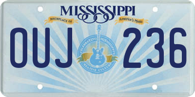 MS license plate OUJ236