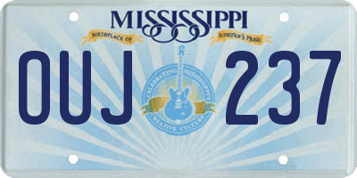 MS license plate OUJ237