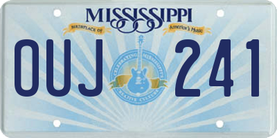 MS license plate OUJ241
