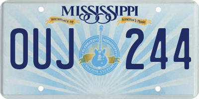 MS license plate OUJ244