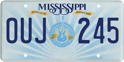 MS license plate OUJ245