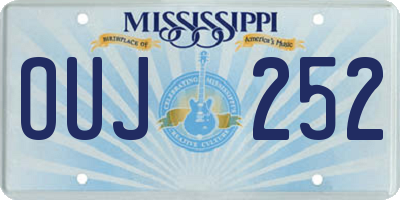 MS license plate OUJ252