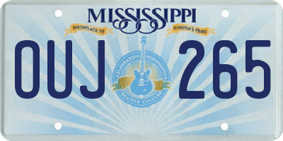MS license plate OUJ265