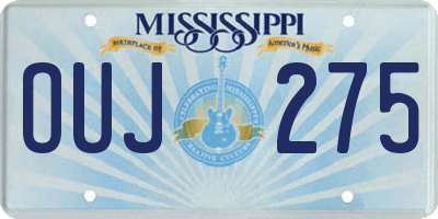 MS license plate OUJ275