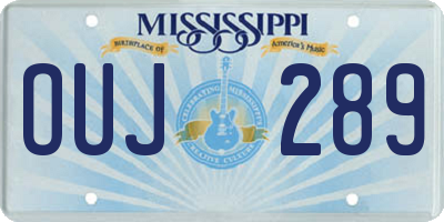 MS license plate OUJ289