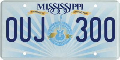 MS license plate OUJ300