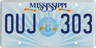 MS license plate OUJ303