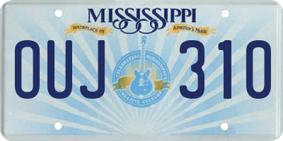 MS license plate OUJ310