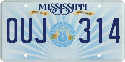 MS license plate OUJ314