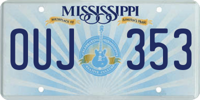 MS license plate OUJ353