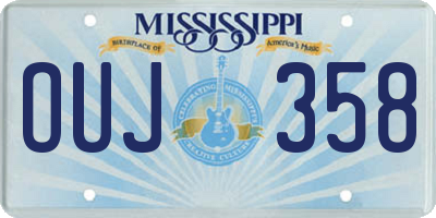 MS license plate OUJ358
