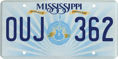 MS license plate OUJ362