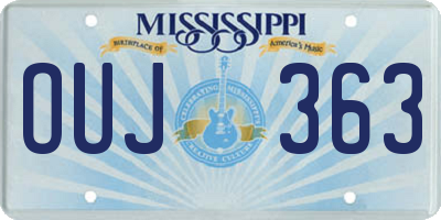 MS license plate OUJ363