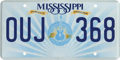MS license plate OUJ368