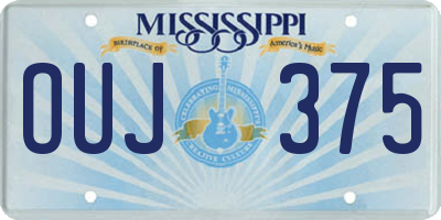 MS license plate OUJ375