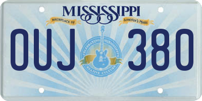 MS license plate OUJ380