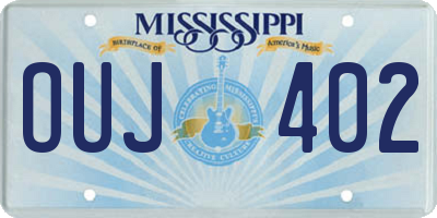MS license plate OUJ402
