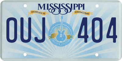MS license plate OUJ404