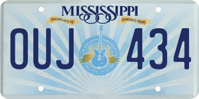 MS license plate OUJ434