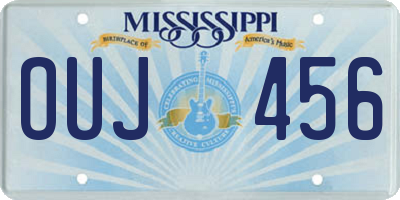 MS license plate OUJ456