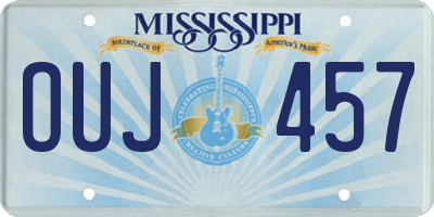 MS license plate OUJ457
