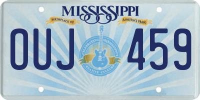 MS license plate OUJ459