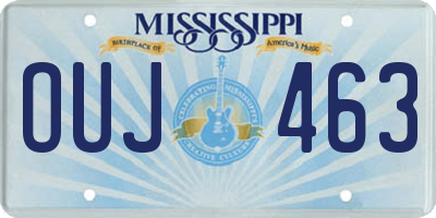 MS license plate OUJ463